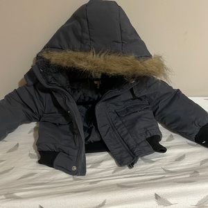Brand new toddler coat with faux fur hood! Size 3t